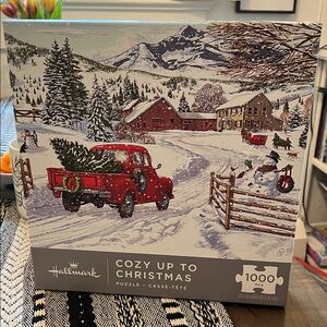 Hallmark Red and White Cozy Up to Christmas Puzzle 1000 piece
